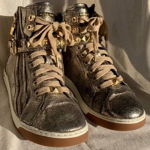 Michael Kors Gold Metallic Hightops - Size 9